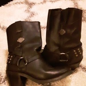 HARLEY DAVIDSON ( BLK-LEATHER) Riding Boots